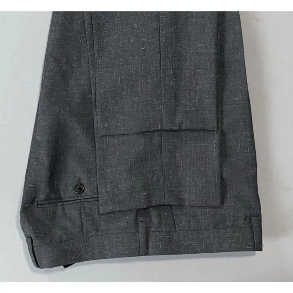 Banana Republic Marzotto Italian Fabric Wool Dress Pants, Linen Look 36X29.5 EUC